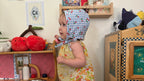 Reversible Cherry & Gingham Baby Bonnet