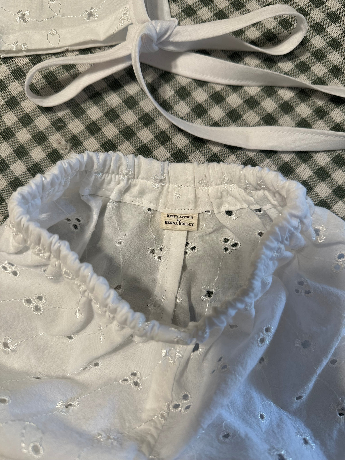 Dainty Eyelet Bonnet & Pants Set