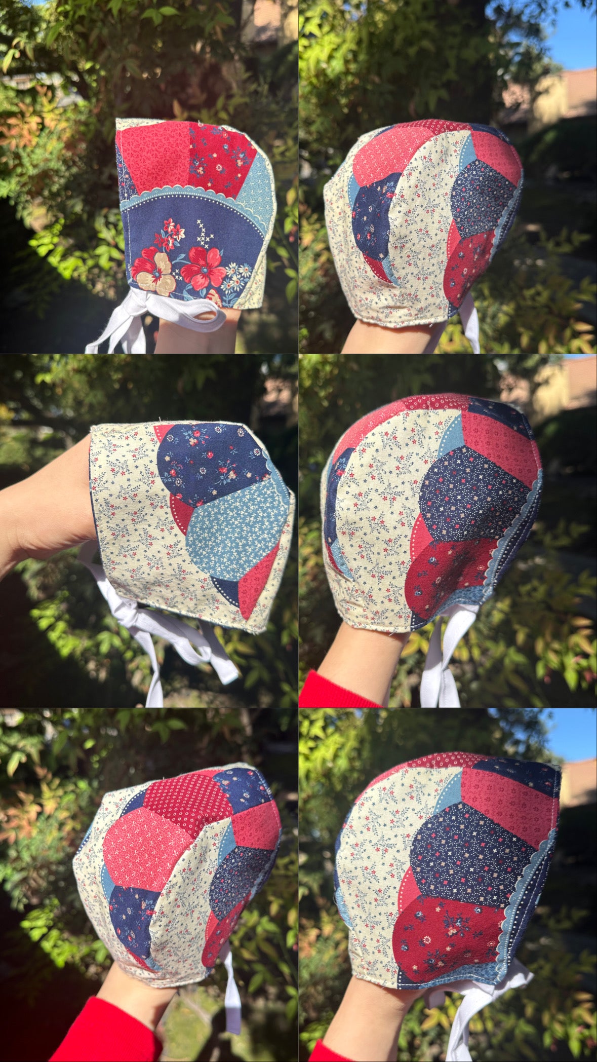 Newborn Vintage Patchwork Fabric Baby Bonnet