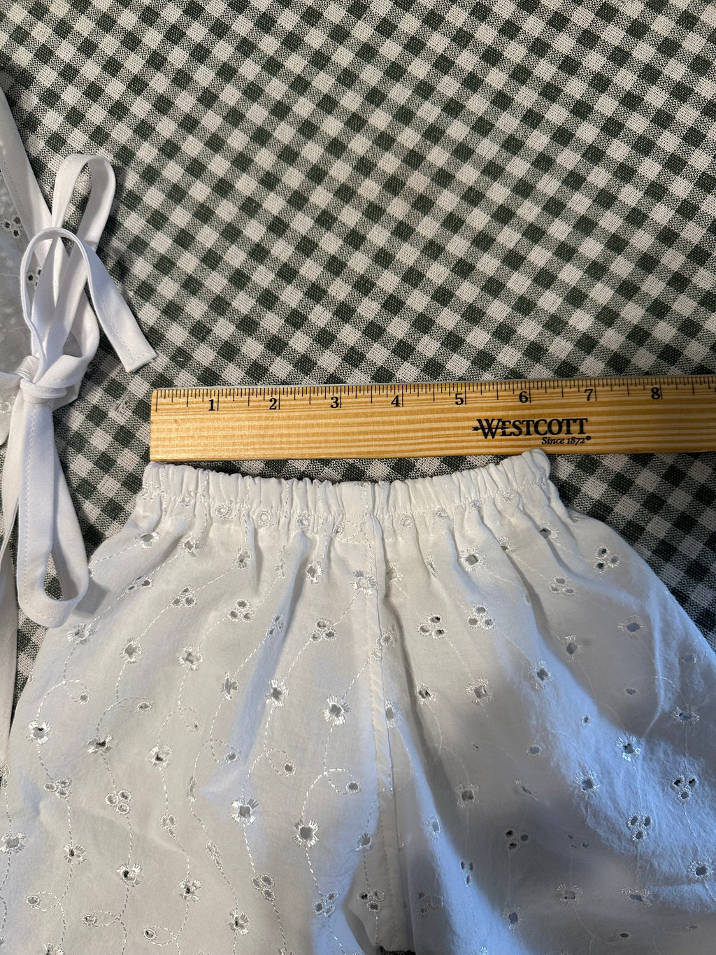 Dainty Eyelet Bonnet & Pants Set