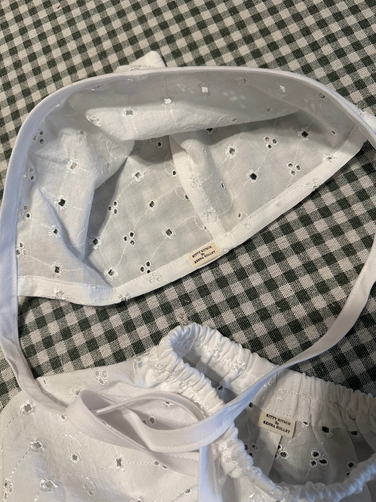 Dainty Eyelet Bonnet & Pants Set