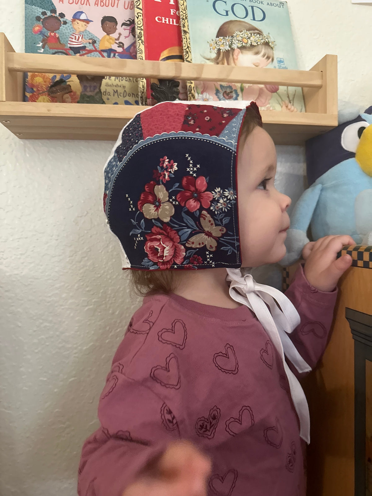 Patchwork Butterfly Baby Bonnet size 9-18 months