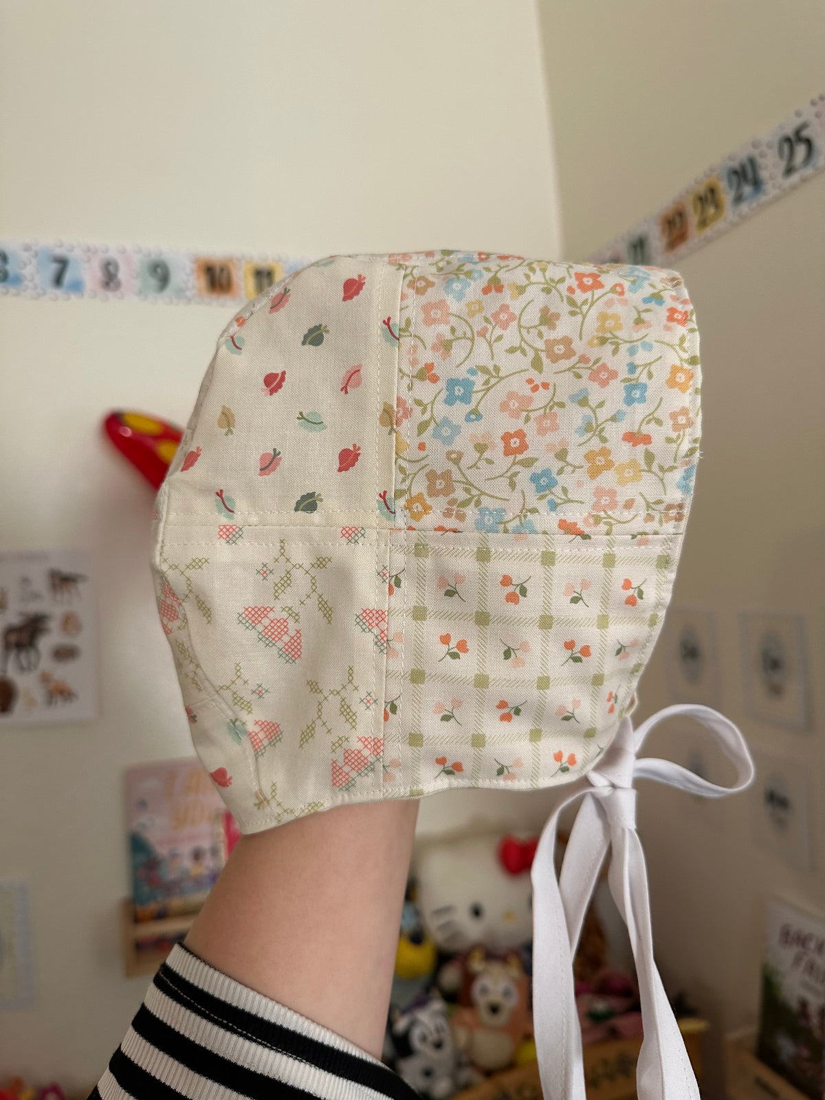 Sweet Daze Patchwork Baby Bonnet in Classic Round style