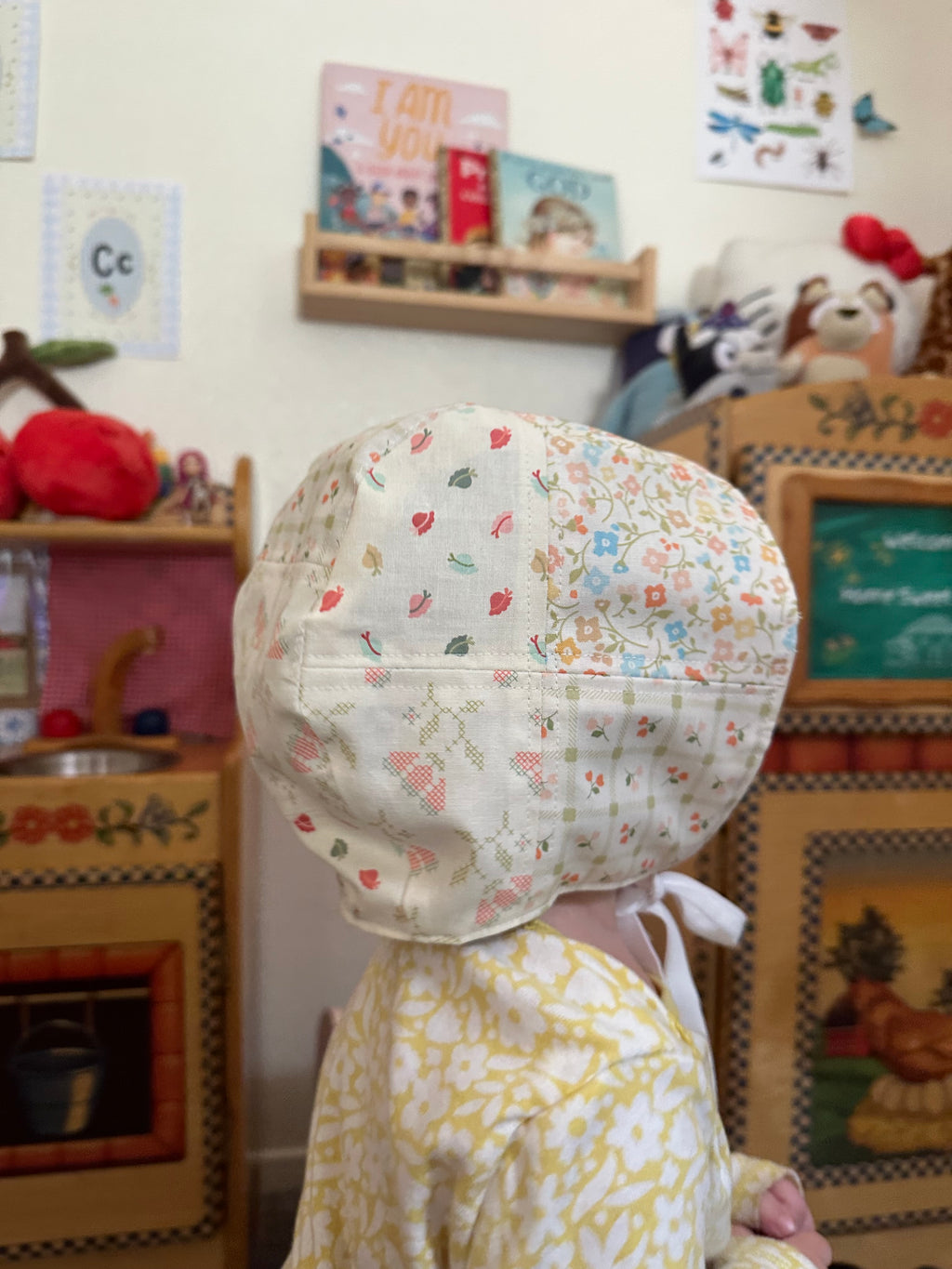 Sweet Daze Patchwork Baby Bonnet in Classic Round style